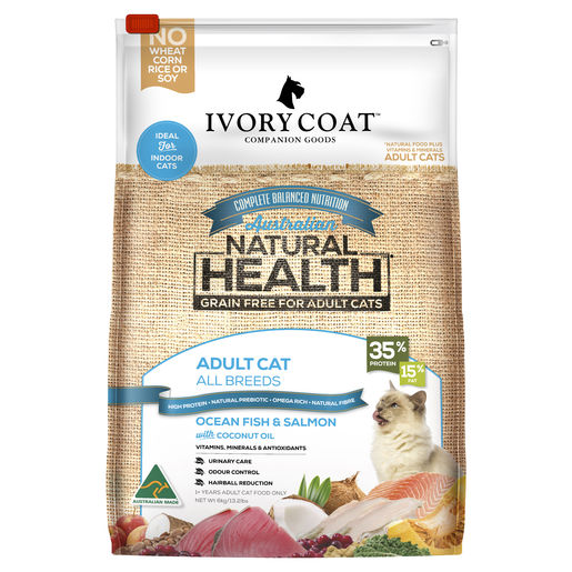 Ivory Coat Adult Cat Ocean Fish & Salmon Grain Free Cat Food 6kg Gippsland Veterinary Group